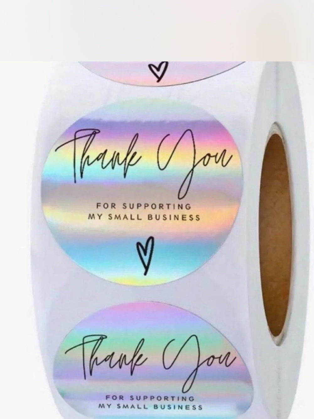 NWT 500 Silver Thank You Stickers Holographic Iridescent
